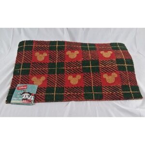 NEW Disney Mouse Ears Plaid Outdoor Doormat‎ 18in x 30in Holiday
